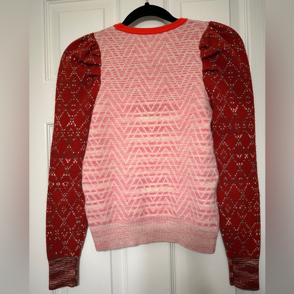 Anthropologie Pink and Red Knit Sweater - Picture 6 of 11